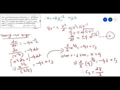 Numerical on rectilinear motion (Acceleration Function Of position)
