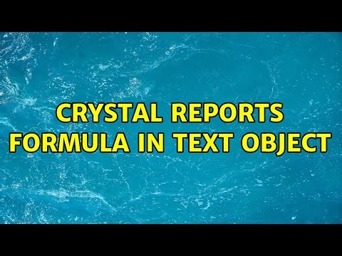 Crystal Reports Formula in Text Object