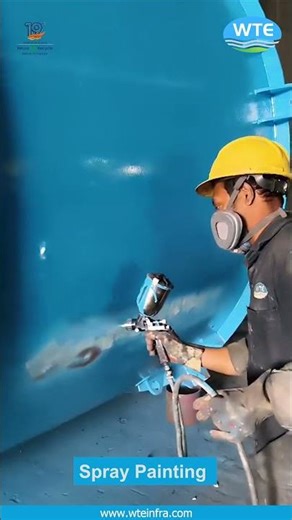 Industrial Tank Spray Painting Process | Heavy Fabrication Painting | WTE | Metal Surface Coating