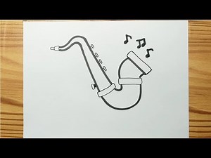 How to Draw Saxophone Easy