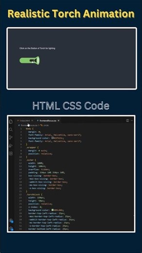 Pure CSS Torch Light Animation 🔦 | HTML CSS Creative UI Trick