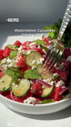 Refreshing Watermelon Cucumber Salad with Feta