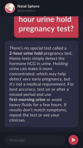 What is the 2 hour urine hold pregnancy test?