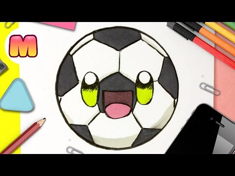 HOW TO DRAW A KAWAII SOCCER BALL STEP BY STEP - Easy Kawaii Drawings