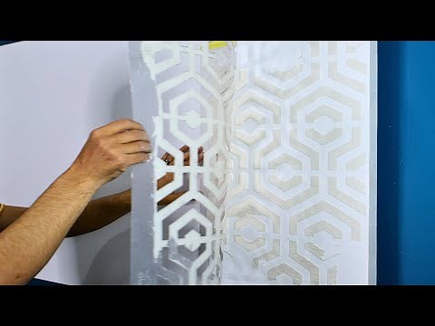 With the stencil, a creative way to make wall decor in an abstract style