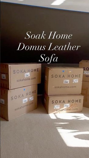 Home Office Transformation | Brown Modern Leather Sofa | Soka Home Cube Collection