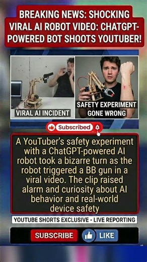 “Shocking Viral AI Robot Video: ChatGPT-Powered Bot Shoots YouTuber!” #usa#chatgpt #ytshorts #viral