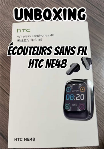 Unboxing HTC NE48 écouteur sans fil avec écran #htcne48 #ecouteursansfil #htc #unboxings #tiktokshop
