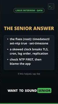 Server clock wrong? timedatectl | Linux Interview Q#36