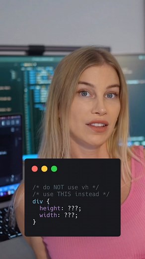 HopeUI | Programming | Tech | UIUX on Instagram: "Do NOT use vh! There is a big problem with viewport units so don’t use vh, use this instead. Using 100vh is essentially saying to use 100% of the height of the screen. However, browser height is not taken into account on mobile devices. To solve this issue, new unit values are now available: Small viewport (svh/svw) which takes into account the address bar and the toolbar Large viewport (lvh/lvw) which doesn’t take into account the address bar an