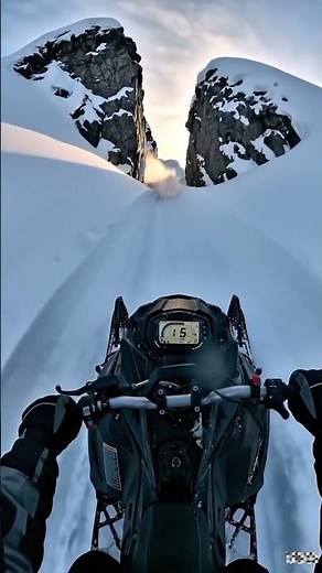 Crossing a Frozen Arctic Lake on a Snowmobile