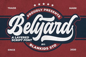 Belyard - Layered Script Font, a Script Font by Blankids Studio