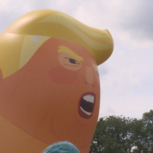 The Trump baby balloon arrives for its Scottish visit. | BBC Scotland News