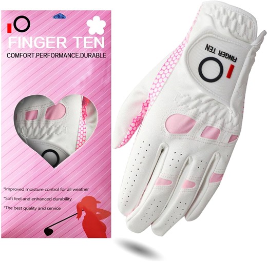 Ladies Golf Gloves Left Right Hand 1 Pack, Golf Glove for Women's Golfer Lh Rh All Weather Grip, Size Fit Small Medium Large XL