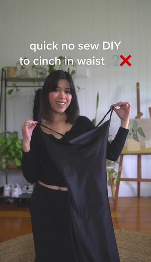 Quick No Sew DIY to Cinch in Waist | Clothing Hack Tutorial