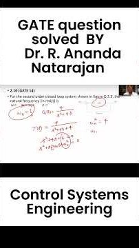 GATE questions in control system solved BY Dr. R. AnandaNatarajan #DrRan #gateexam2026