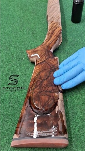 Gun stock oil finishing #gunstock #riflestock #riflemaker #huntinggear #stoconspt