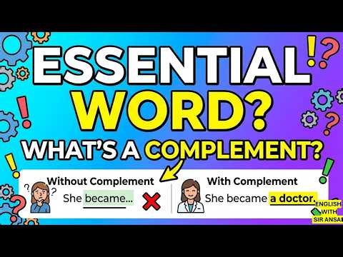 Complements 4/5 | Sentence Part | complement vs adjunct | types of complement