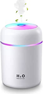 Cool Mini Humidifier, USB Personal Desktop Colorful Cool Mist Humidifiers for Bedroom, Car, Office, etc. Auto Shut-Off, 2 Adjustable Mist Modes, Super Quiet (White)
