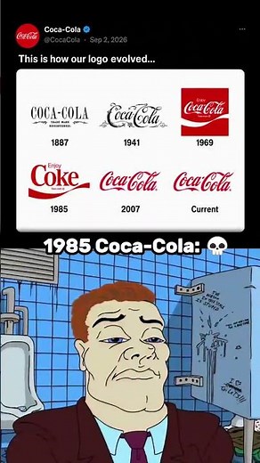 The Evolution Of The Coca-Cola Logo 💀🥤