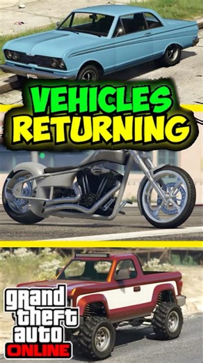 GTA 5 Online - Every VEHICLES RETURNING This Week (Fontier, Averus, Blade & Retinue)