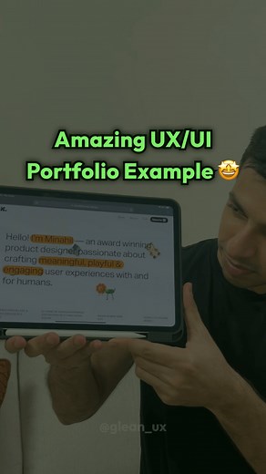 Sushrut ・ Digital Product Designer on Instagram: "Amazing UX/UI portfolio example 🤩 In this reel, I share an example of a UX/UI portfolio, in which clearly showcases the designer’s work, personality and experience. 🎧 Music track: Marshmallow by Lukrembo Source: https://freetouse.com/music Royalty Free Music (Free Download) #uiux #uxdesign #uxui #uxdesign #userexperience"