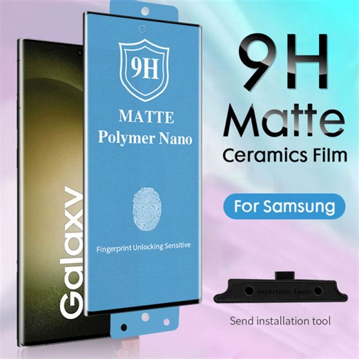 3D Full Screen Ceramic Tempered Glass for Samsung Galaxy S25 Ultra 5G S24 Plus S23 FE S22 S21 S20 S10 S9 S8 Note 20 Ultra 10 9 8 Privacy Polymer Nano Soft Screen Protector Film | Lazada Singapore
