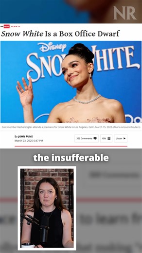 The insufferable face of Disney's woke new 'Snow White' movie is getting the attention she deserves | National Review