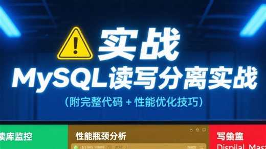 .NET 实战：手把手搭建 MySQL 读写分离项目（附完整代码   性能优化技巧）
