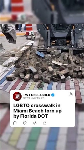 One of Miami Beach’s most iconic symbols — the rainbow crosswalk on Ocean Drive — has been torn up.