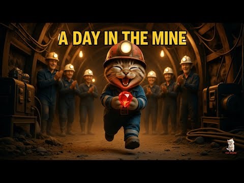 Miner Cat’s Hardworking Day ⛏️ | Inspirational Cat Story