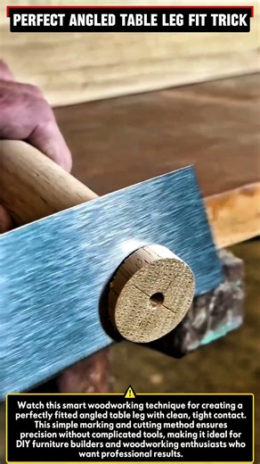 Perfect Angled Table Leg Fit Trick #woodworking #carpentry #satisfying #wood #woodscraft