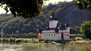 castle pfalzgrafenstein by kaub germany video