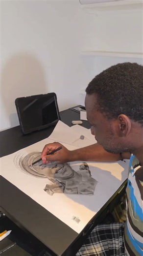 charcoal and graphite Pencil portraits, I've done about 7000 Pencil strokes so far,