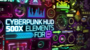 Videohive Cyberpunk HUD Elements for After Effects - INTRO HD