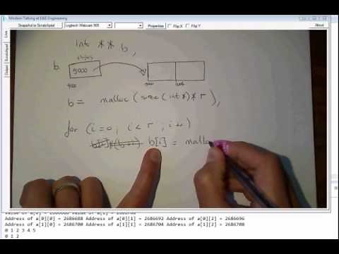 Project - How to use double pointers to emulate two-dimensional arrays in C. Part 1.