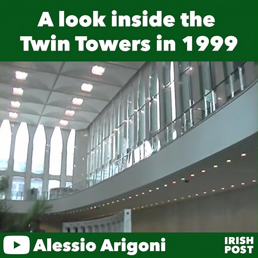 1M views · 19K reactions | A look inside the Twin Towers in 1999, just 2 years prior to their collapse on September 11th, 2001. It's quite eerie to see this footage now!  Alessio Arigoni on YouTube | The Irish Post | Facebook
