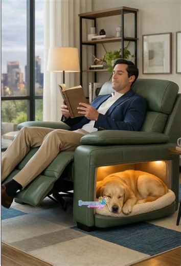 This Dog Pod Recliner might be the coziest chair ever made for dog lovers. 🐶