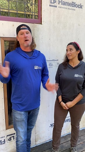 LP® FlameBlock® Fire-Rated Sheathing combines flame-spread and burn-through resistance in a single panel to help meet current and evolving building codes. Another bonus? Peace of mind for your customers. | LP Building Solutions for Professionals