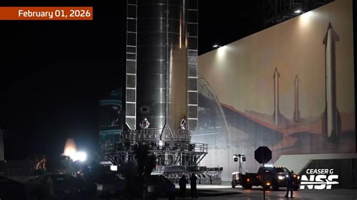 From our latest Starbase Summary (Jan 28-Feb 1, 2026): Pad 1 groundwork continues ahead of flame trench construction; nosecone fun in the Starfactory; fog rolling through; and Booster 19 went to Masseys!! For all that and more, check out our full video covering the last few days in Starbase, using the link in the comments below. 👇 For ambient sounds, use the “Klingon” audio track. For narration, select the English (John “Das” Galloway) or Dutch (Martijn Luinstra) audio tracks. Enjoy! | NASASpac