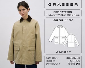 Workwear Jacket Sewing Pattern PDF | Sizes 38 / 40 / 42 (RU) | Grasser Pattern No. 1156 - Etsy