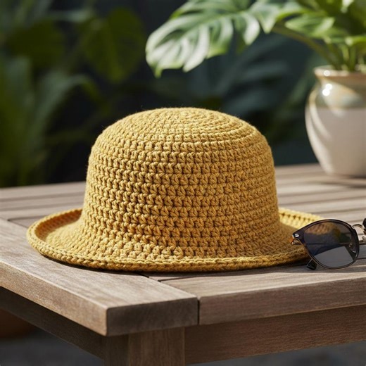 Easy Crochet Sun Hat Pattern – Beginner Crochet Bucket Hat PDF, Beginner Friendly Crochet Sun Hat Pattern – Brimmed Hat PDF Download - Etsy