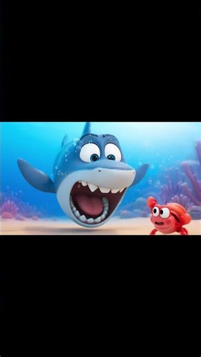 🦈 Shark scared of tiny crab #cartoonforkids #channeltrailer #cuteanimals