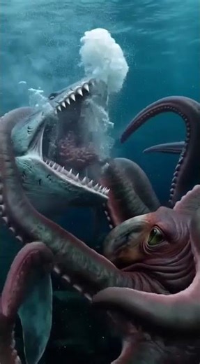 Megalodon 🦈 vs Giant Octopus 🐙 EPIC BATTLE! Who Wins? Brutal Underwater Clash 😱 #Shorts