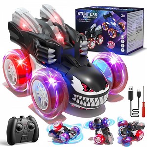 Remote Control Cars, RC Cars Toys for Boys 3 4 5 6 7 8 9 10 Year Old Girls Boys, 2.4Ghz Fast Stunt with Cool Lights for Boys Kids Age 5-7 Outdoor Toys Birthday Gifts