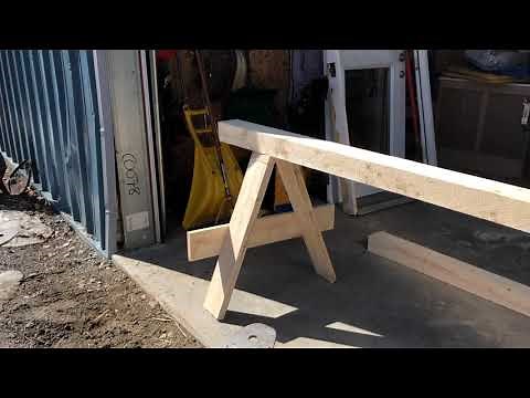Constructing a jig to make buck and rail log fence.