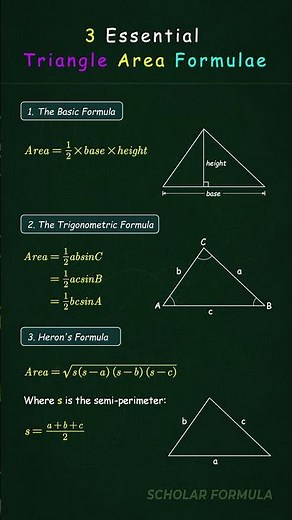 3 Triangle Formulas You Actually Need💡#geometry #math #tutorial