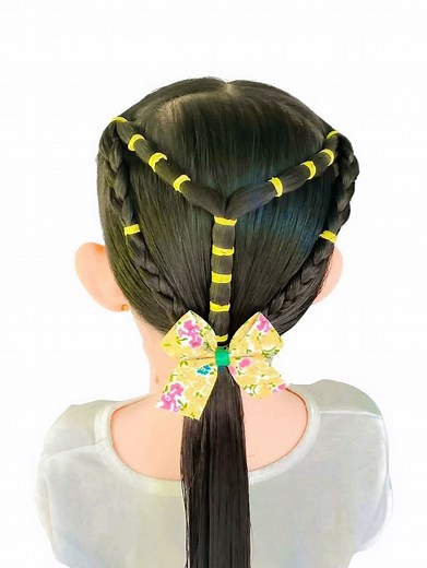 Easy hairstyle for beginners ✨💛💛💛💛💛🎀 #hairstyletutorial #hairstyleideas | Little Vianney Marie