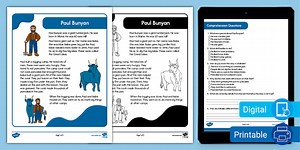 First Grade Paul Bunyan Reading Comprehension Worksheet