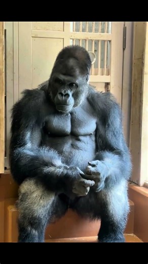 The handsome Gorrila scratching his itchy finger 🦍 🥹